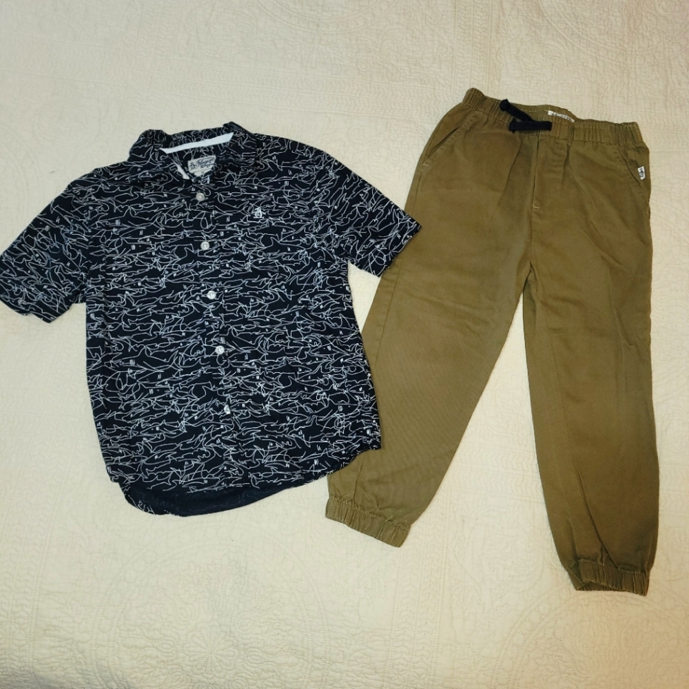 Boys shark dressy vacation outfit